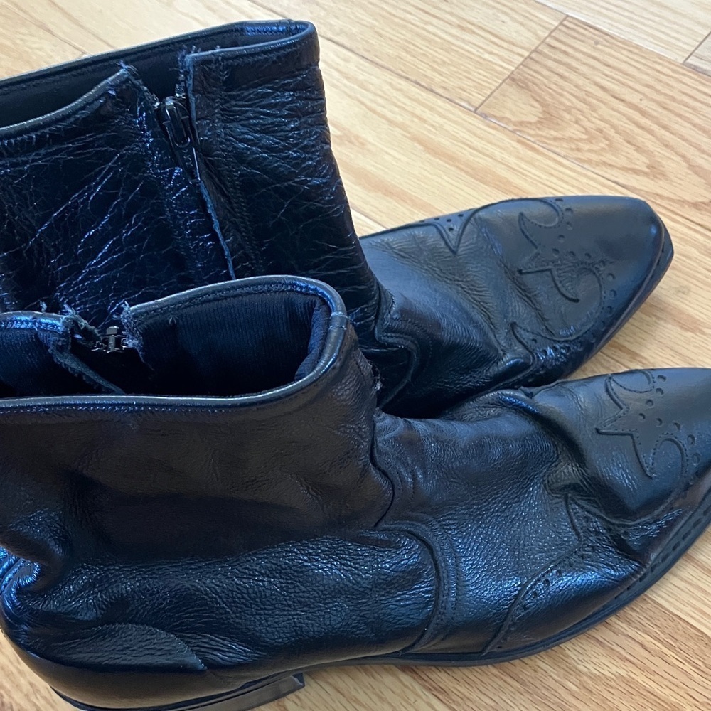 Black Leather Men's Boots - Picture 5 of 8
